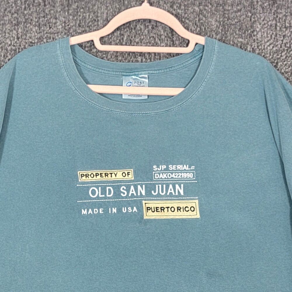 Property of Old San Juan Puerto Rico T-Shirt Mens 3XL Teal Blue Tourist Souvenir